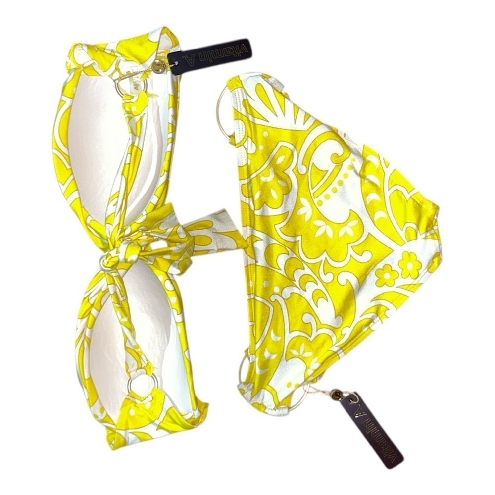 Vitamin A Yellow and White Bikini Swimwear - Picture 4 of 4